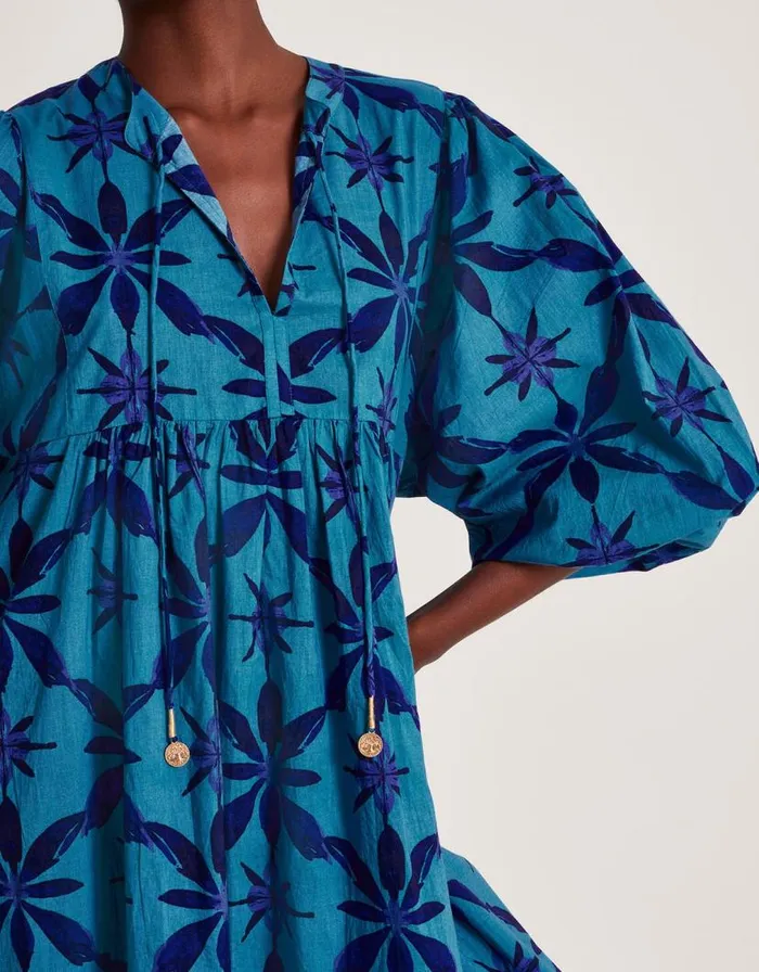 Monsoon La Galeria Elefante Smock Dress Blue Women Day Dresses Monsoon La Galeria Elefante Smock Dress Blue Women Day Dresses