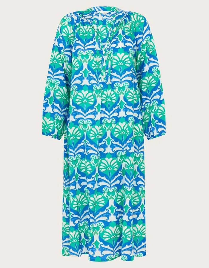 Monsoon Leona Midi Dress Green Women Midi Dresses Monsoon Leona Midi Dress Green Women Midi Dresses