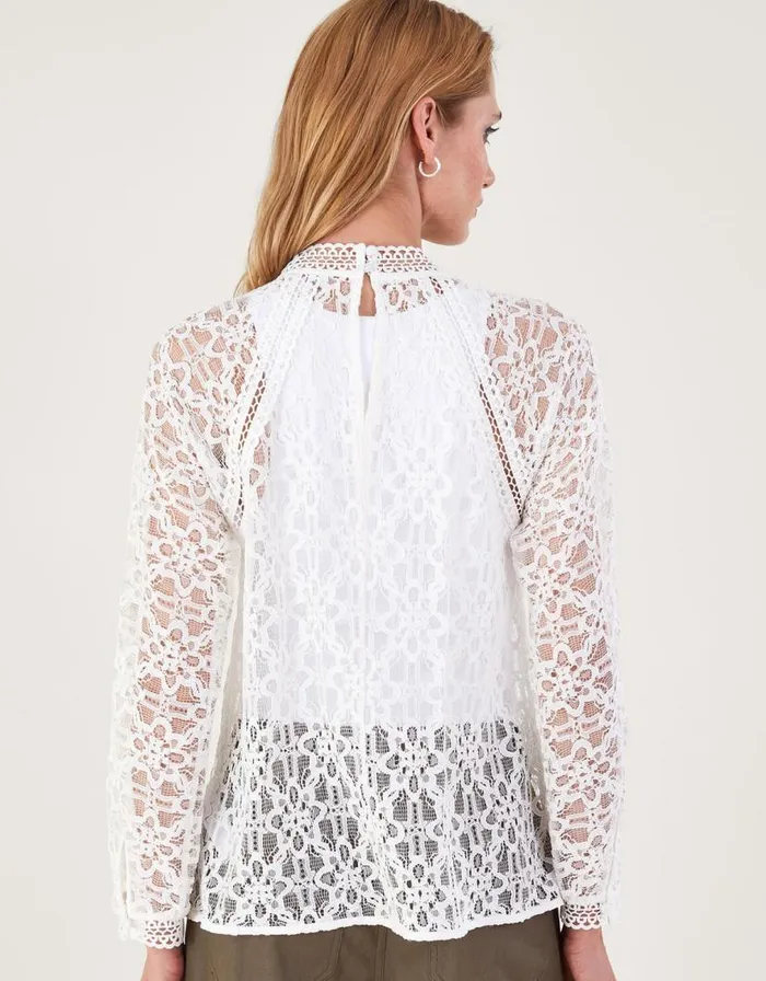 Monsoon Merritt Lace Blouse Ivory Women Tops and Blouses Monsoon Merritt Lace Blouse Ivory Women Tops and Blouses