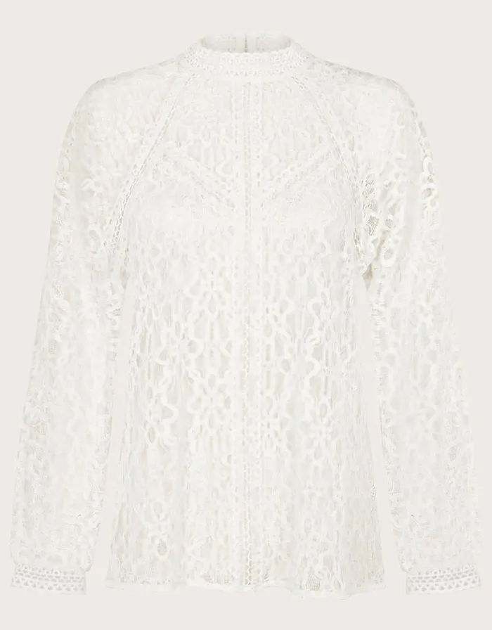 Monsoon Merritt Lace Blouse Ivory Women Tops and Blouses Monsoon Merritt Lace Blouse Ivory Women Tops and Blouses