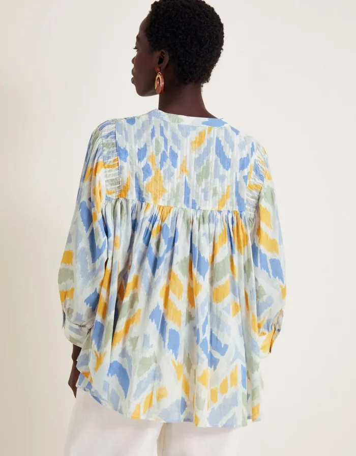 Monsoon Myla Print Pintuck Blouse Ivory Women Tops and Blouses Monsoon Myla Print Pintuck Blouse Ivory Women Tops and Blouses