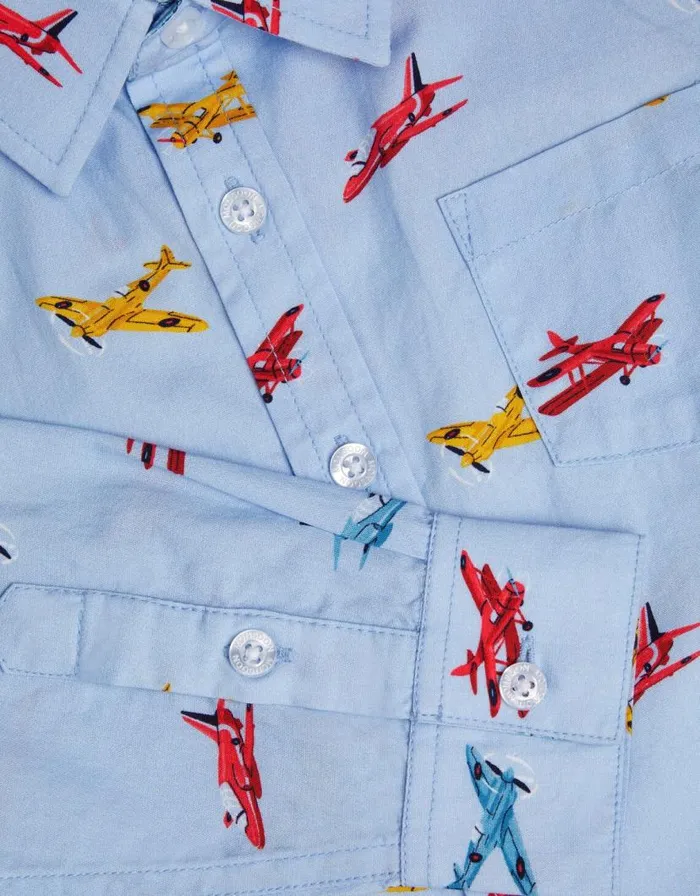 Monsoon Plane Print Shirt Blue Children Tops and Tshirts Monsoon Plane Print Shirt Blue Children Tops and Tshirts