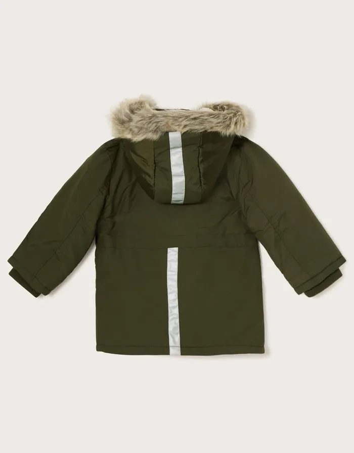 Monsoon Reflective Hooded Parka Coat Green Children Coats and Jackets Monsoon Reflective Hooded Parka Coat Green Children Coats and Jackets