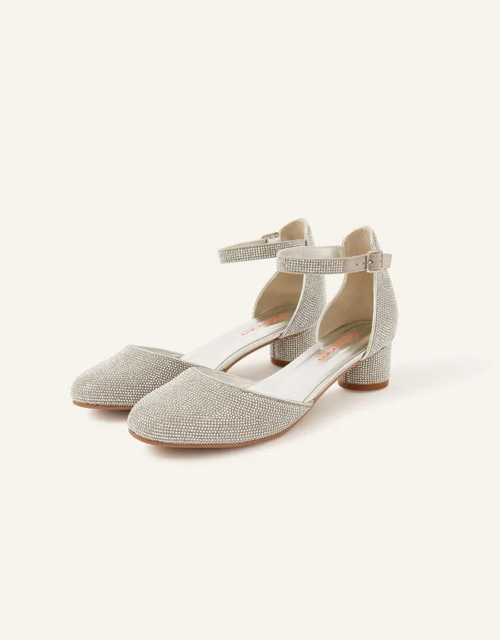 Monsoon Shimmer TwoPart Heels Silver Children Partywear