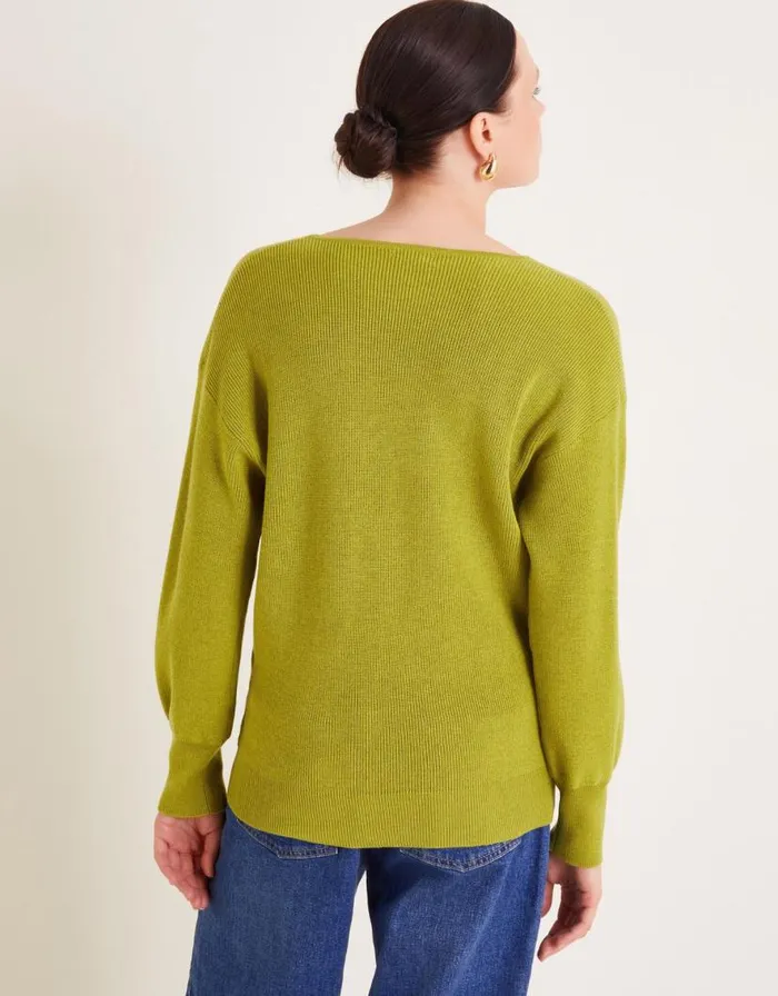 Monsoon Wiley Wrap Jumper Green Women Knitwear Monsoon Wiley Wrap Jumper Green Women Knitwear