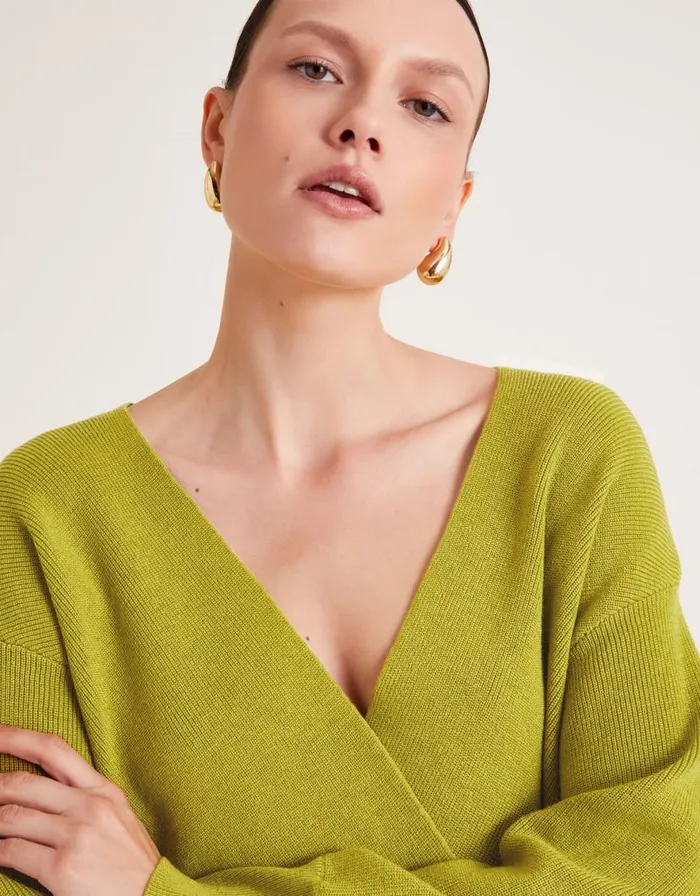 Monsoon Wiley Wrap Jumper Green Women Knitwear Monsoon Wiley Wrap Jumper Green Women Knitwear