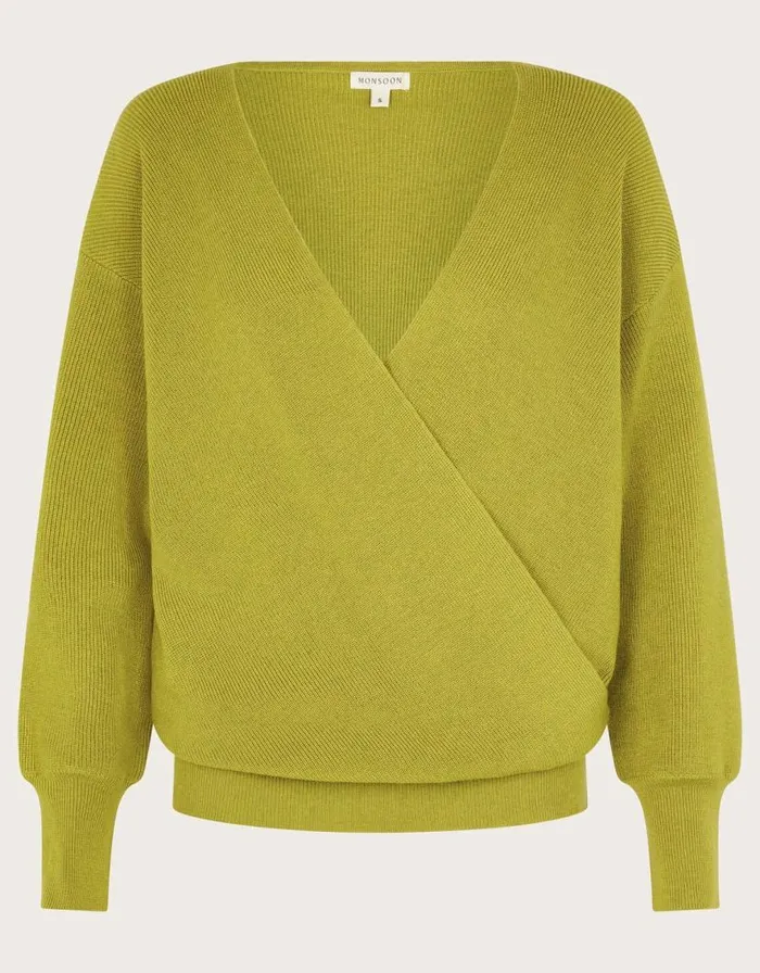 Monsoon Wiley Wrap Jumper Green Women Knitwear Monsoon Wiley Wrap Jumper Green Women Knitwear