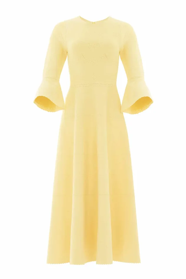 Needle and Thread Pretty Pointelle Knit Gown Yellow Women Day Dresses
