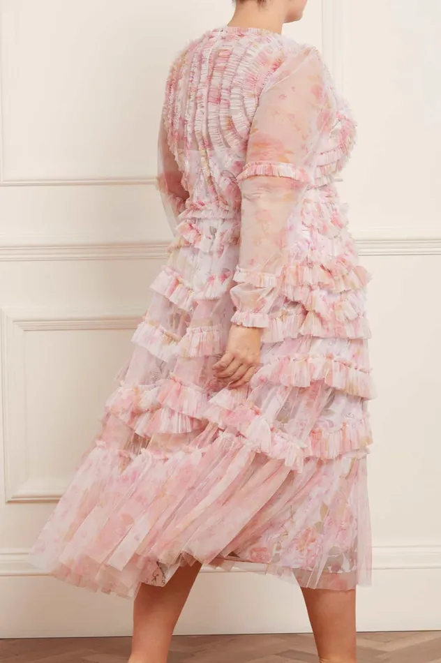 Needle and Thread Rose Bluebell Ruffle Ballerina Dress Pink Women Printed Dresses Needle and Thread Rose Bluebell Ruffle Ballerina Dress Pink Women Printed Dresses