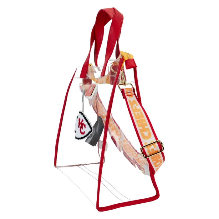NFL Kansas City Chiefs Clear Convertible Backpack and Tote Bag Unisex Loungefly Backpacks