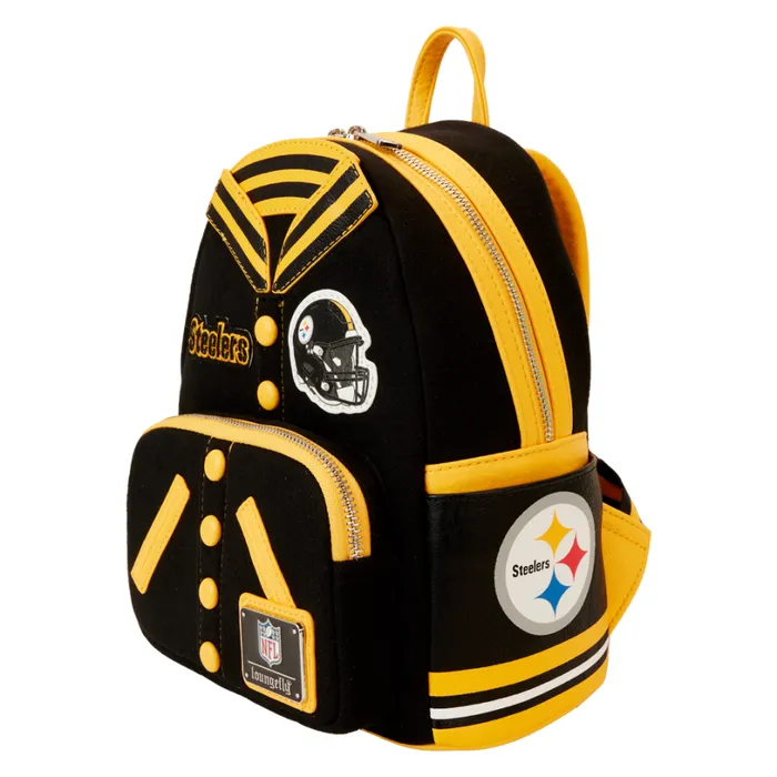 NFL Pittsburgh Steelers Varsity Mini Backpack Unisex Loungefly Backpacks