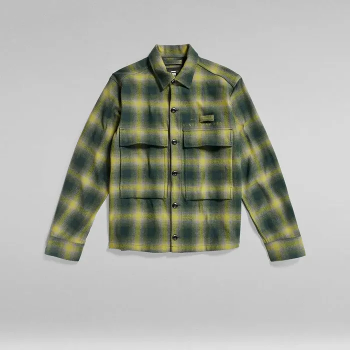 Overshirts Women GStar RAW Unisex Pocketony Service Overshirt Laub Blur Check