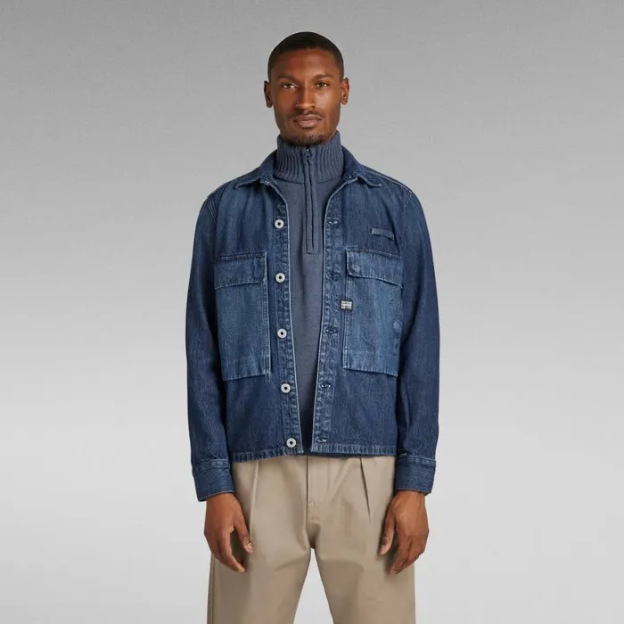 Overshirts Women GStar RAW Unisex Pocketony Service Overshirt Worn In Ocean Reef