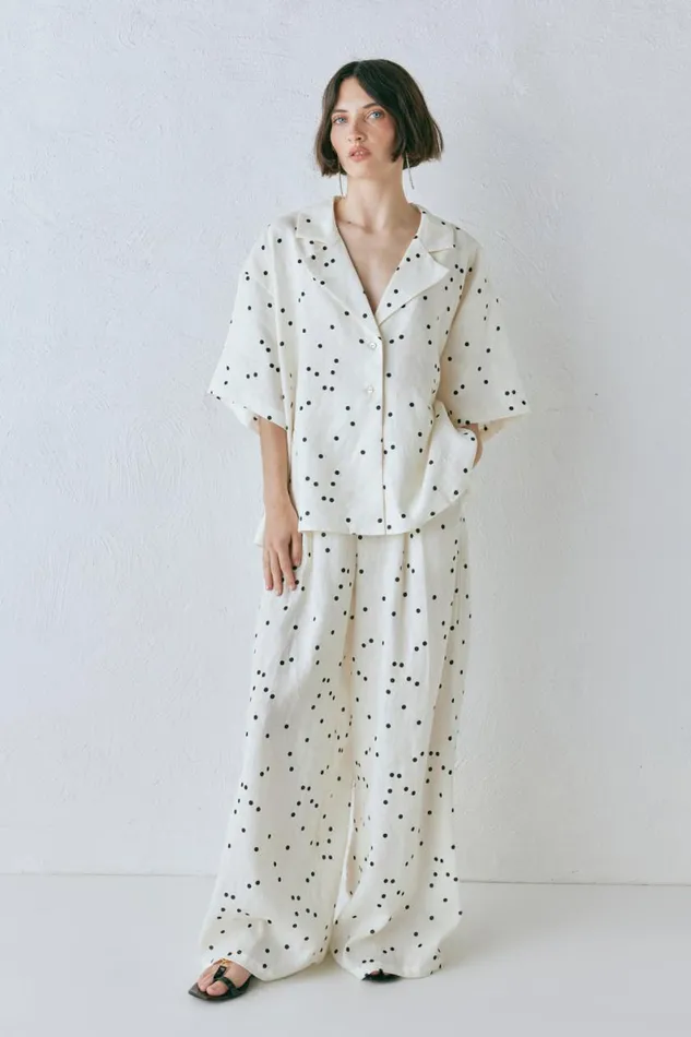 Pants Women VRG GRL Skye Linen Pants Dot Pants Women VRG GRL Skye Linen Pants Dot