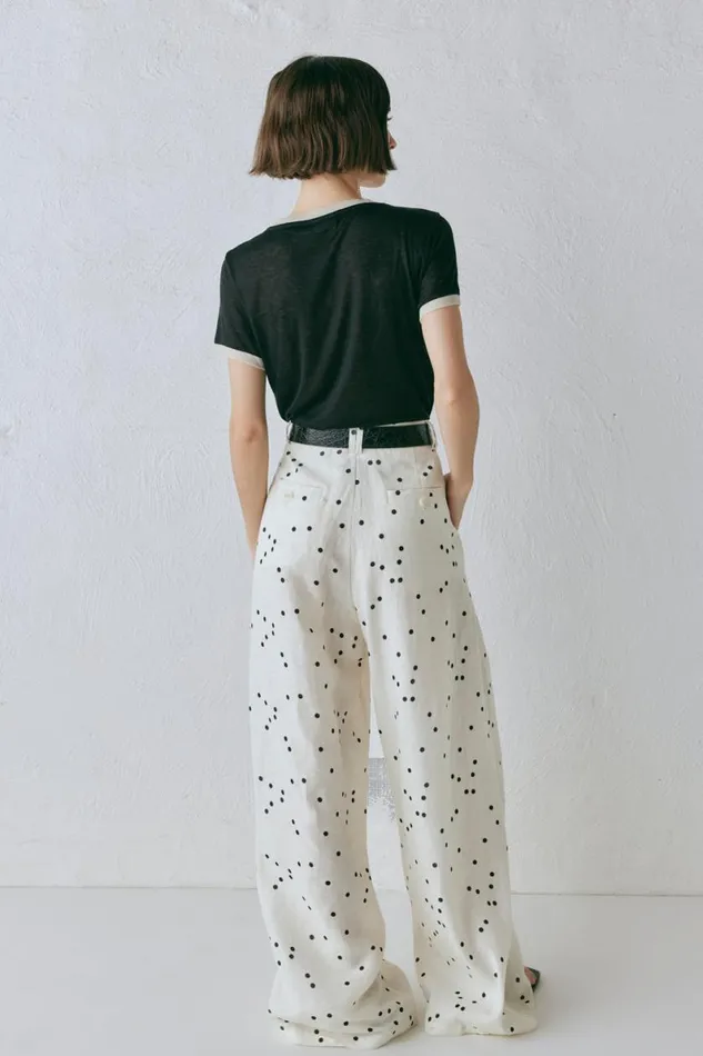Pants Women VRG GRL Skye Linen Pants Dot Pants Women VRG GRL Skye Linen Pants Dot