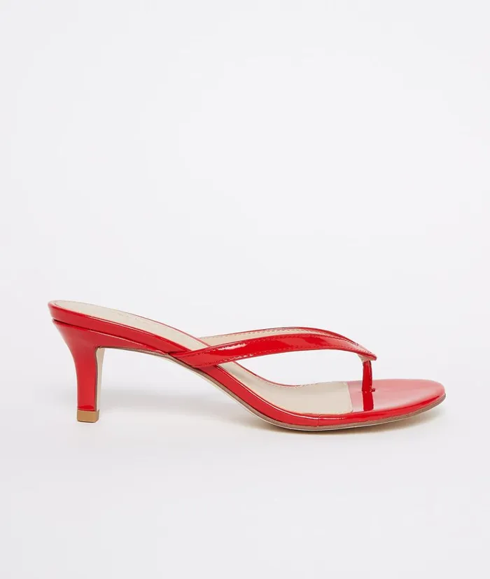 Pelle Moda Effi 4 Low Heel 8211 Flame Flame Patent Women Sandals