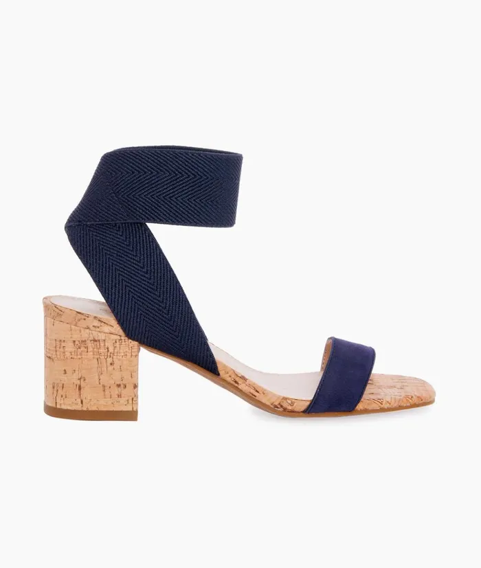 Pelle Moda Warren Sandal 8211 Midnight Midnight NubuckElastic Women Low Heels