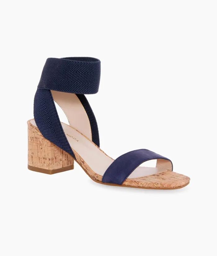 Pelle Moda Warren Sandal 8211 Midnight Midnight NubuckElastic Women Low Heels Pelle Moda Warren Sandal 8211 Midnight Midnight NubuckElastic Women Low Heels