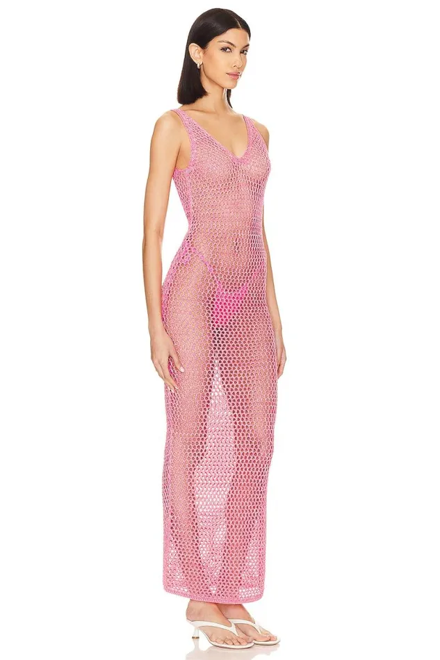 Pilar Crochet Maxi Pink Women Lovers and Friends Dresses