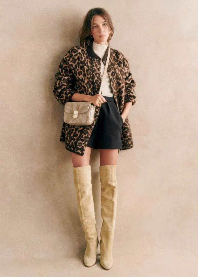 Szane Jackets and Coats Womens Nathael Jacket Leopard Jacquard Print