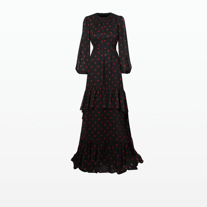 Safiyaa Affiyah Black and Lacquer Red Long Dress Women Dresses