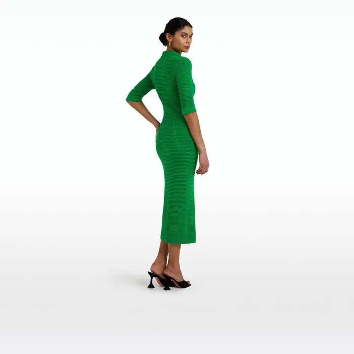 Safiyaa Akilah Emerald Crochet Dress Women Dresses