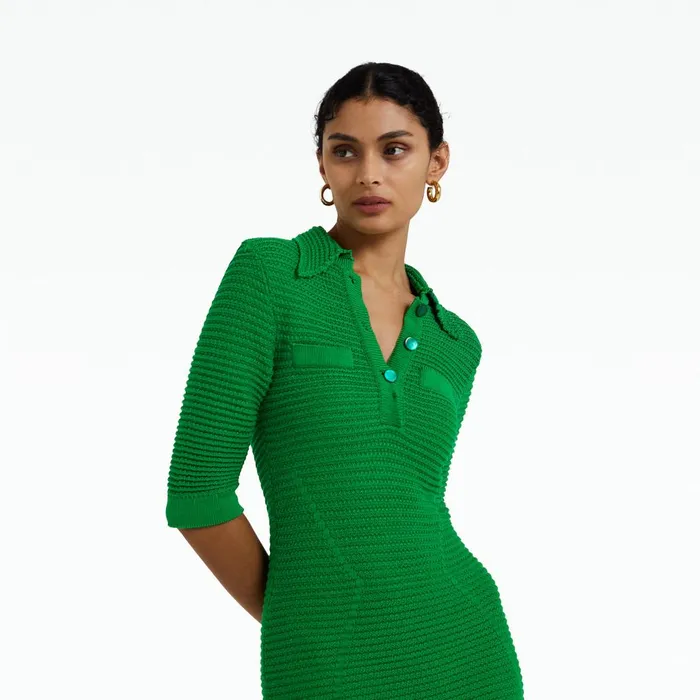 Safiyaa Akilah Emerald Crochet Dress Women Dresses