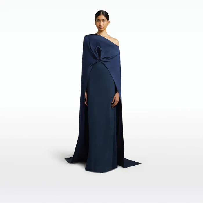 Safiyaa Cadenza Ink Blue Long Dress Women Dresses