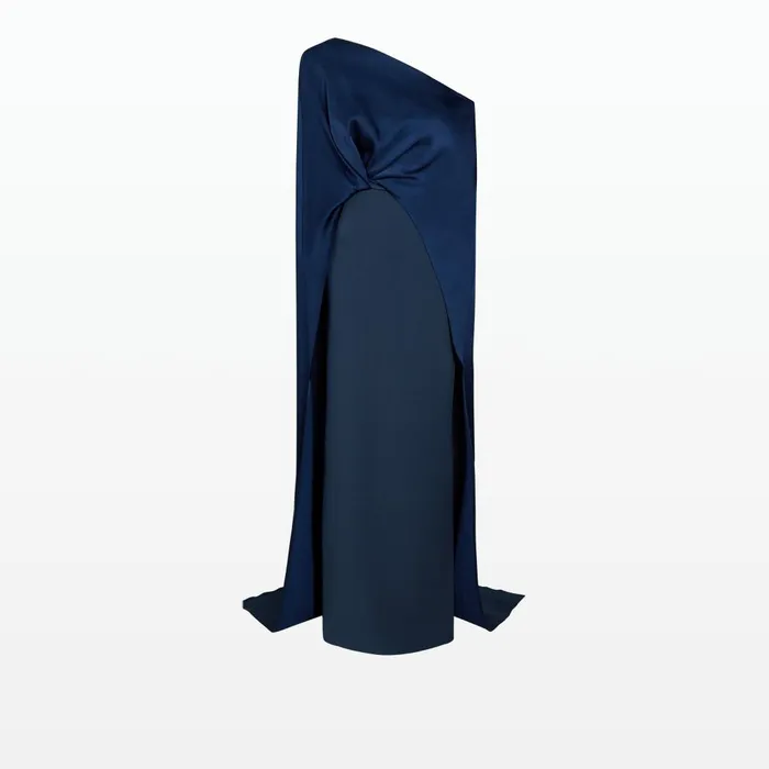Safiyaa Cadenza Ink Blue Long Dress Women Dresses