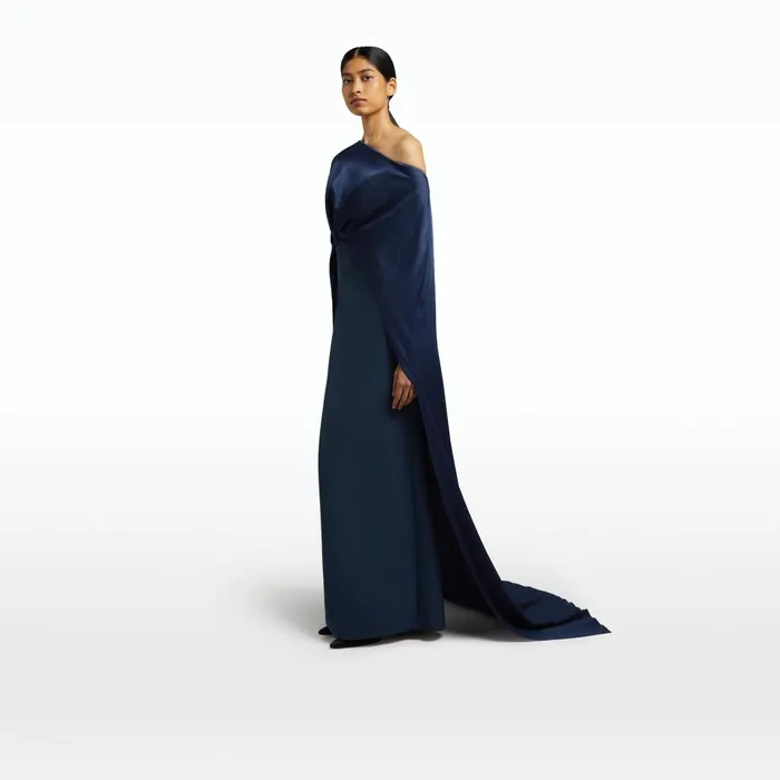 Safiyaa Cadenza Ink Blue Long Dress Women Dresses