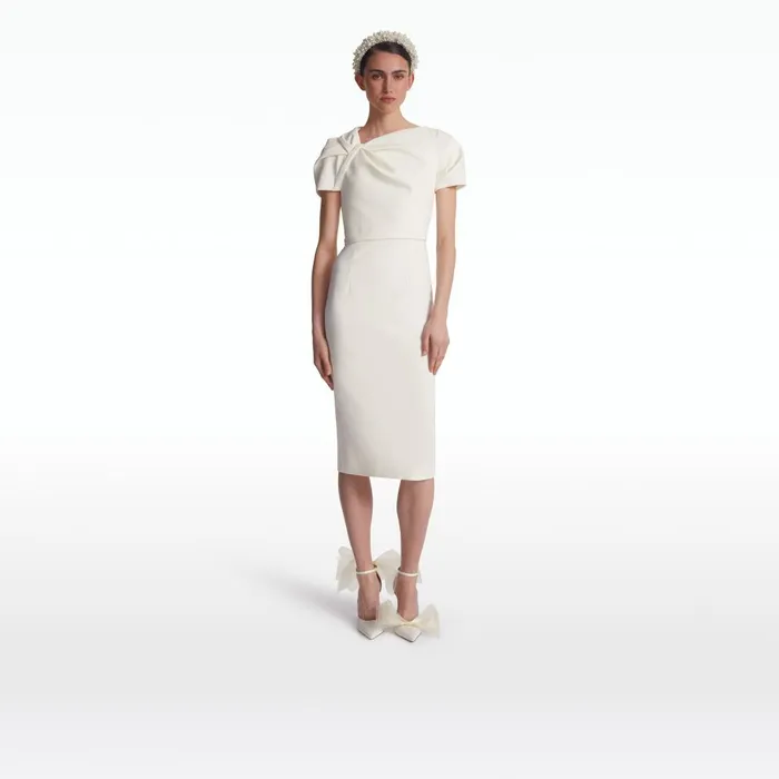Safiyaa Callina Ivory Midi Dress Women Dresses