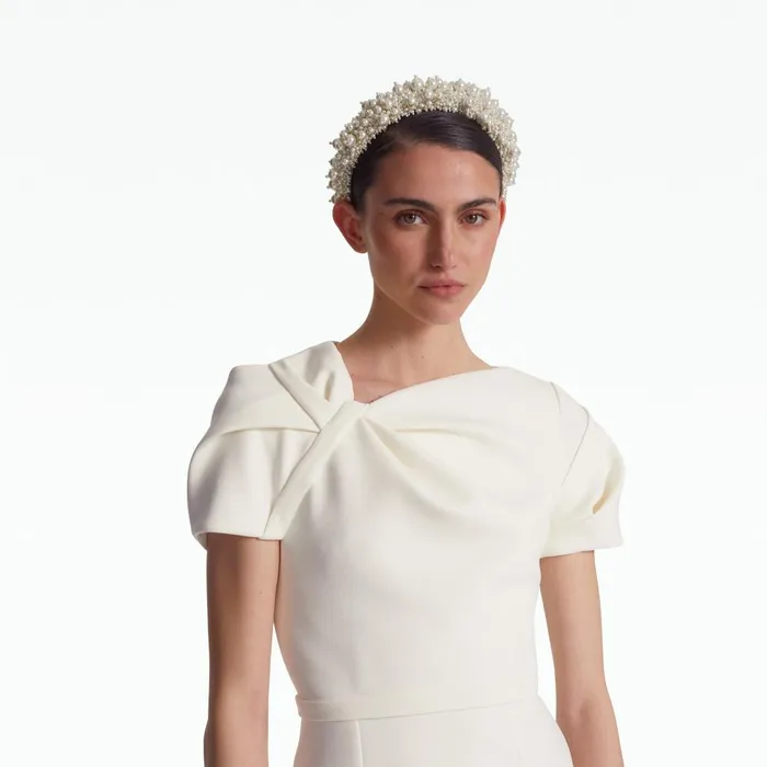 Safiyaa Callina Ivory Midi Dress Women Dresses