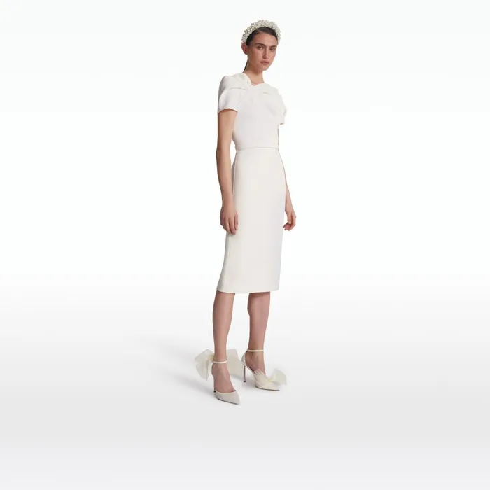 Safiyaa Callina Ivory Midi Dress Women Dresses