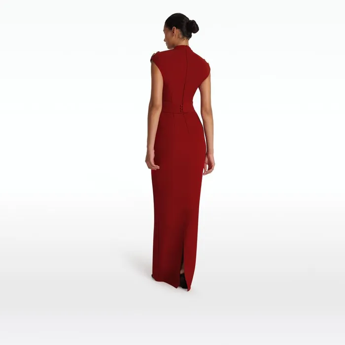 Safiyaa Dana Azalea Red Long Dress Women Dresses