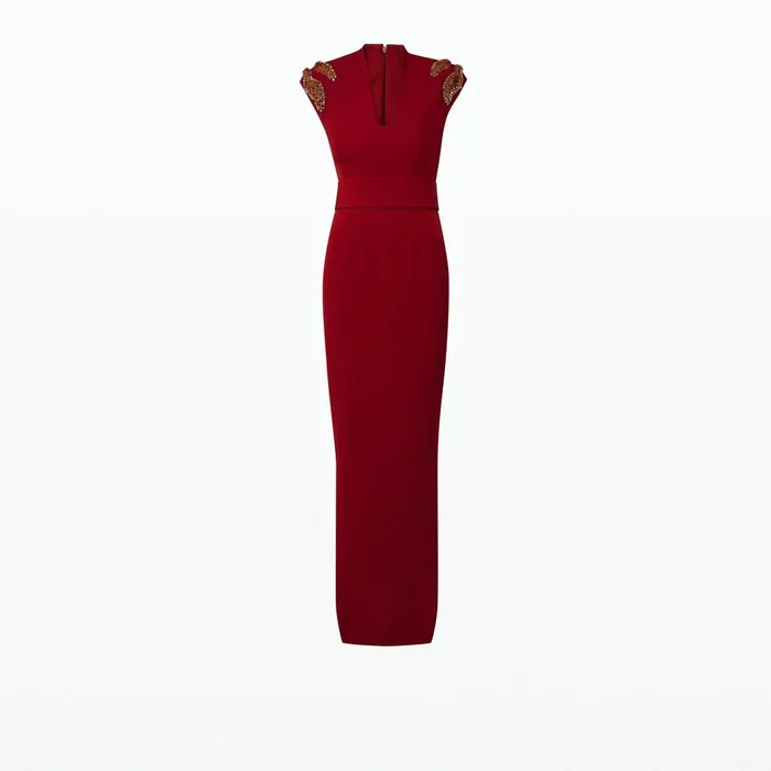 Safiyaa Dana Azalea Red Long Dress Women Dresses