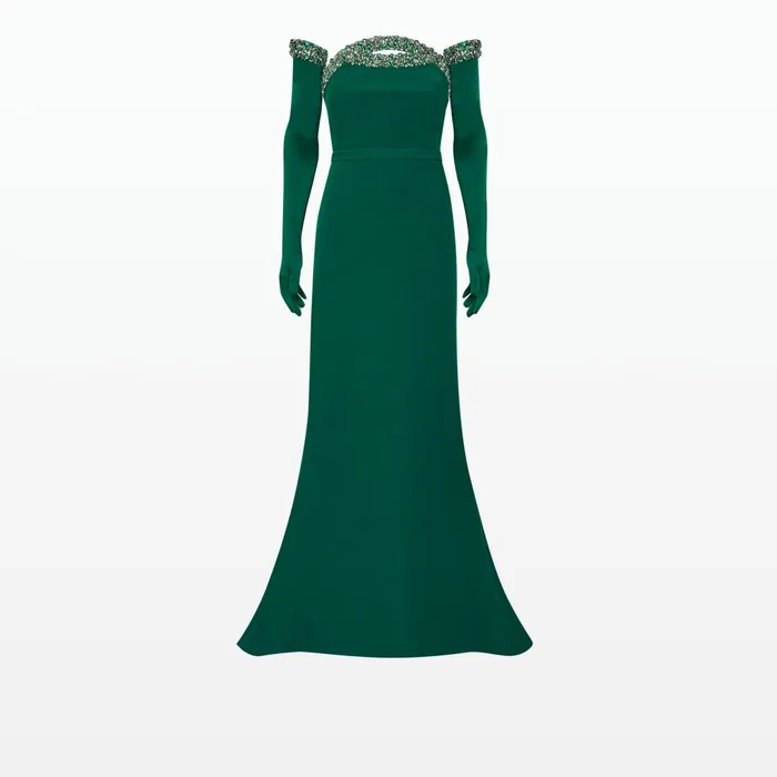 Safiyaa Donatella Botanic Long Dress With Antonia Gloves Women Dresses