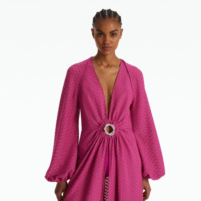 Safiyaa Jacquis Magenta Long Dress Women Dresses