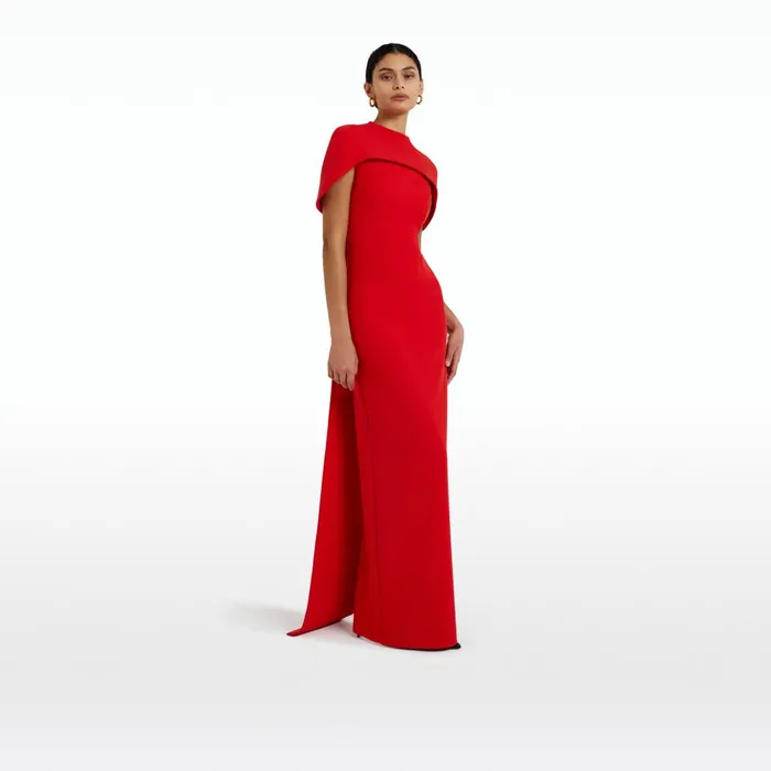 Safiyaa Kalika Scarlet Red Long Dress Women Dresses