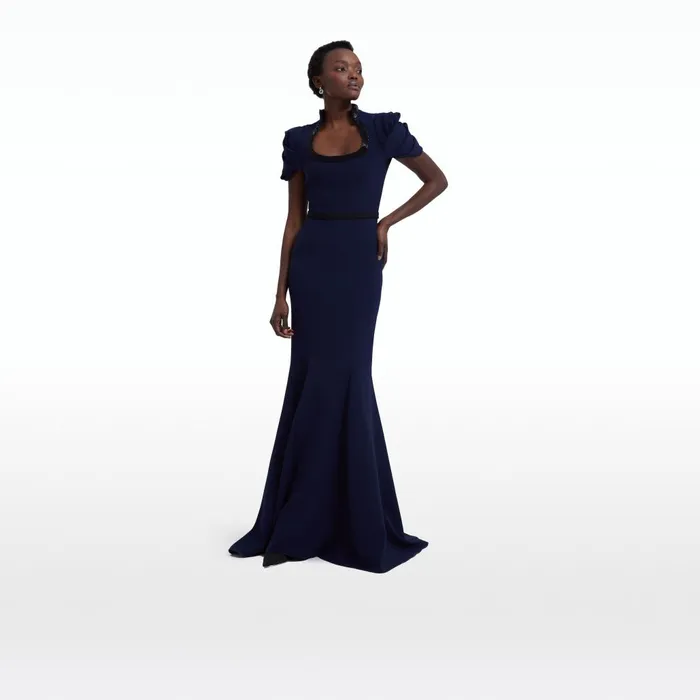 Safiyaa Logan Maritime Blue Long Dress Women Dresses