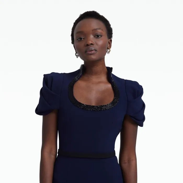 Safiyaa Logan Maritime Blue Long Dress Women Dresses
