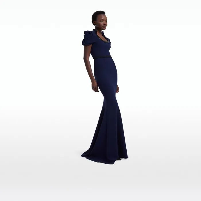 Safiyaa Logan Maritime Blue Long Dress Women Dresses