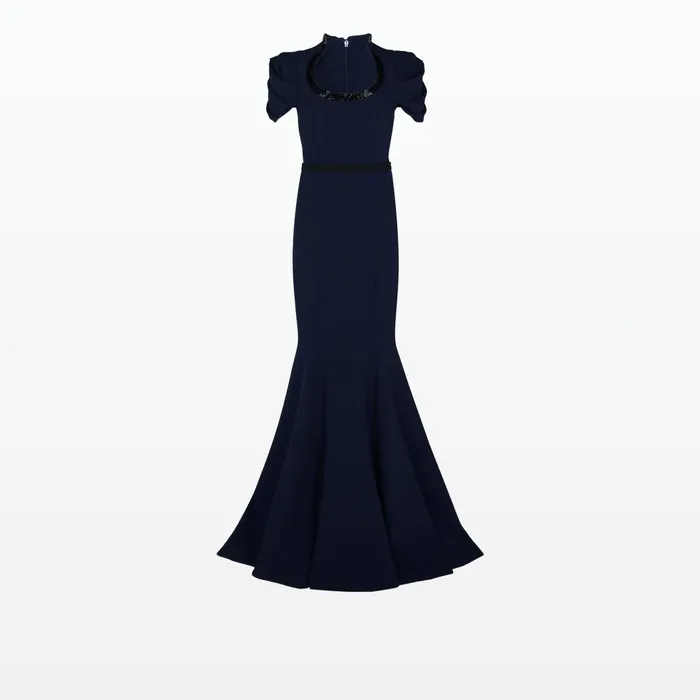 Safiyaa Logan Maritime Blue Long Dress Women Dresses