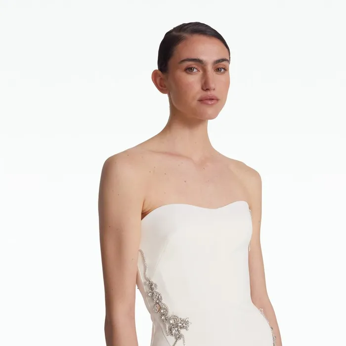Safiyaa Peggie Ivory Embroidered Midi Dress Women Dresses