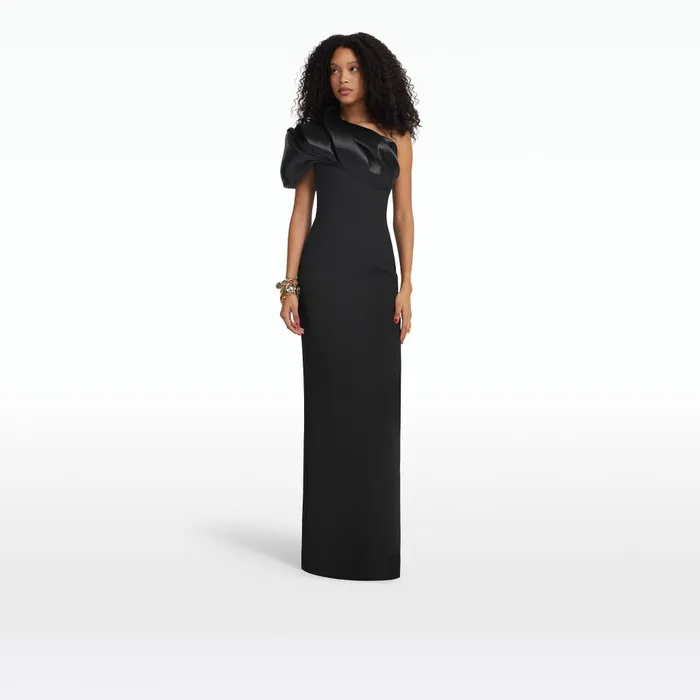 Safiyaa Porto Black Long Dress Women Dresses