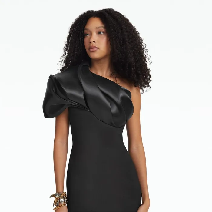 Safiyaa Porto Black Long Dress Women Dresses