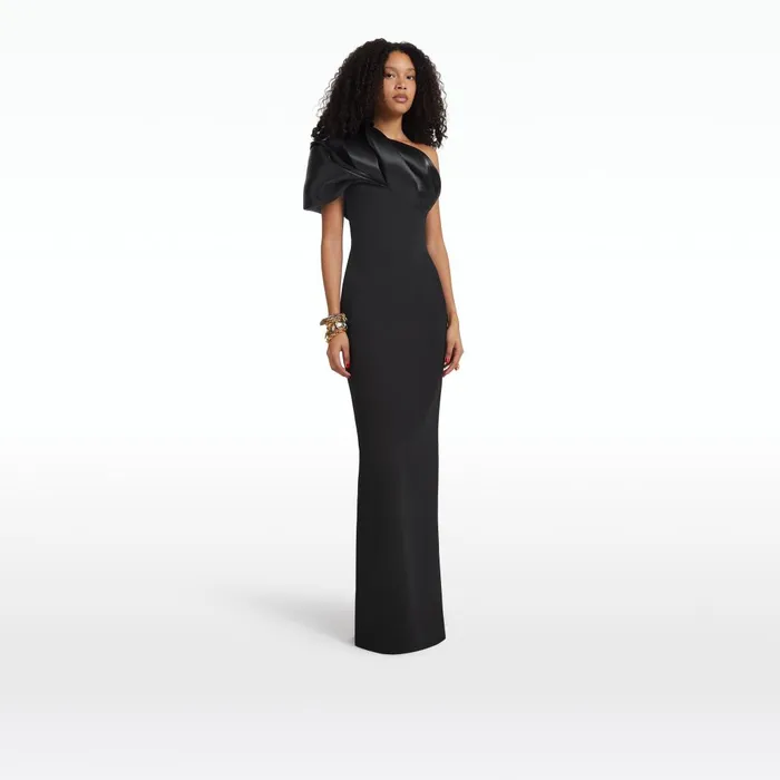 Safiyaa Porto Black Long Dress Women Dresses
