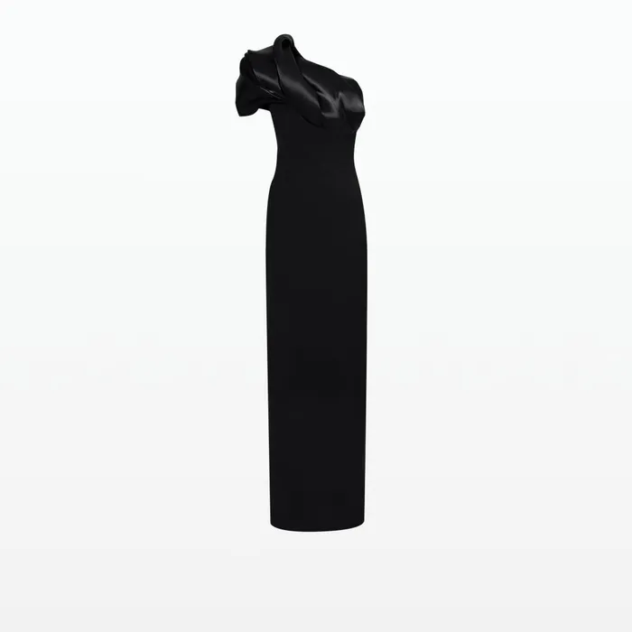 Safiyaa Porto Black Long Dress Women Dresses