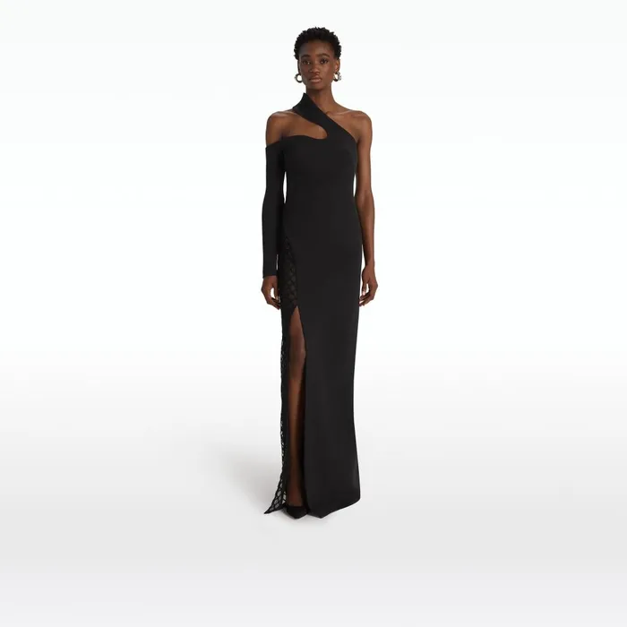 Safiyaa Sacha Black Long Dress Women Dresses
