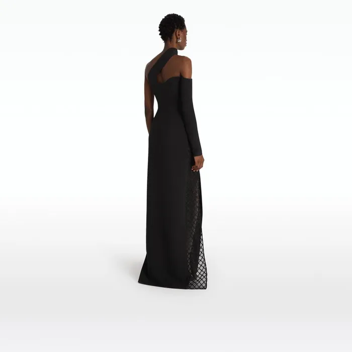 Safiyaa Sacha Black Long Dress Women Dresses
