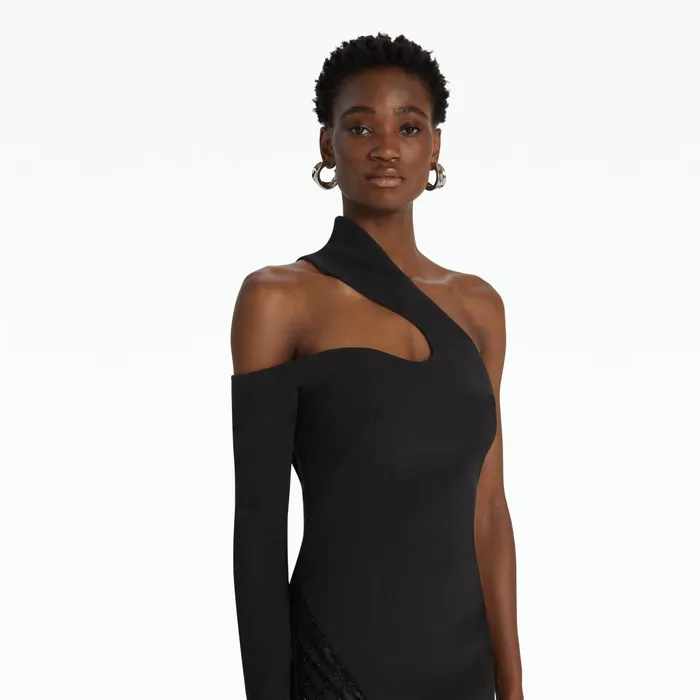 Safiyaa Sacha Black Long Dress Women Dresses